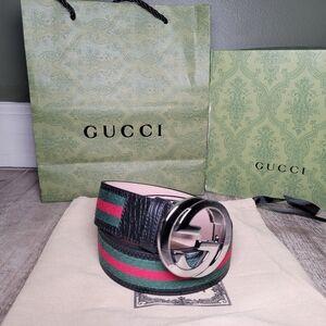 Brand New Gucci Red & Green Belt - Size 85/34